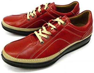 Amazon ボブソン 靴 レザースニーカー ウォーキングシューズ 紐 本革 ３ｅ カジュアル レッド バーガンディ Bo5422 スニーカー ウォーキング