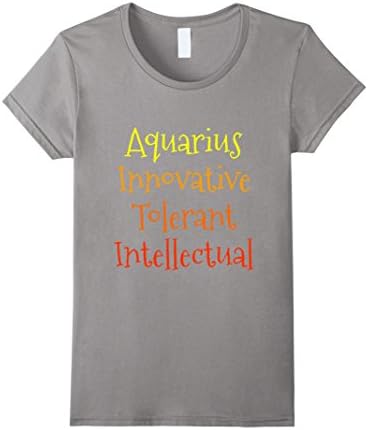 Womens Aquarius Astrological Zodiac Sun Sign T-Shirt XL Slate