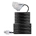 TerraBloom 12/3 Heavy Duty Extension Cord 100 FT Outdoor - Black Outdoor Extension Cord Multiple Outlet - Ultra-Flexible SJEOW Rubber, Light Indicator, Triple Outlet for Maximum Efficiency - 15 Amp