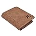 Yuhan Pretty Mens Wallet Vintage RFID Blocking Leather Bifold Wallet Trifold (PU Vertical Coffee)