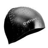 Silicone Solid Kids Swim Cap—Vetoky Premium Silicone Waterproof Swimming Cap for Girls Boys Youth Juniors Toddlers Kids Children Adults Women Men,One Size Fit,Non-Toxic,Great Elasticity,Keeps Hair Dry