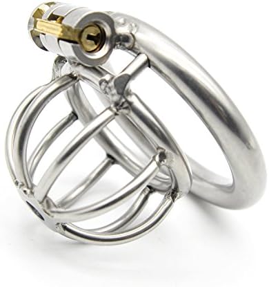 Bondage Masters, Male Chastity Device with Ultra Short and Lightweight Cage, Silver - Image 3