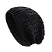 Surblue Unisex Trendy Warm Oversized Chunky Cable Knit Slouchy Beanie,Black,Large