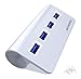 Achoro Premium Quality Computer USB Port Expander – 4 Ports Portable USB Hub - Compatible with MacBook, Windows, iMac, Hard Drive, and PC – High-Speed 3.0 USB HUB (Silver)