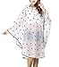 Fakeface Women Packable Clear Hooded Raincoat Lightweight Travel Rain Cape Jacket Poncho, White, One Size