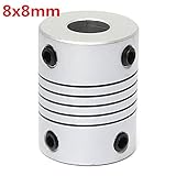 Doradus 8mm x 8mm Aluminum Flexible Shaft Coupling OD19mm x L25mm CNC Stepper Motor Coupler Connector