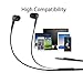 USTEK K61 Earphones with Mic in-Ear Headphones Running Earbuds with Microphone Noise Cancelling Compatible with Apple iPhone & Android Smartphones Black