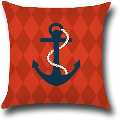 Venzhe Anchor Pillow Case Marine Nautical Home Outdoor Pillowcase Cushion Covers Standard Size 18x18 Inch - Pattern 9