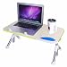 Laptop Table, Lap Table, Portable Standing Bed Desk, Foldable Sofa Breakfast Tray, Notebook Stand Reading Holder for Couch Floor (Beige+Green)