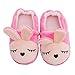 Beeliss Toddler Girls Slippers Cartoon Plush Warm Shoes (5-6 M US Toddler, Pink)