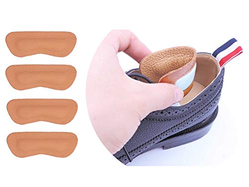 Heel Grip Liner Insert for Shoes Too Big,Shoe Filler Improved Shoe Fit and Comfort,Leather Prevent Blisters (Khaki, Thicker)