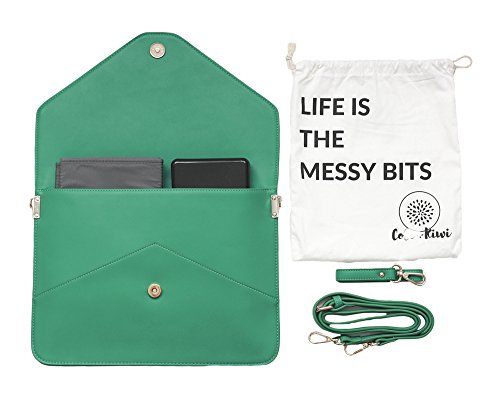 Diaper Changing Clutch - Cushioned Pad + Wipes Case + Drawstring bag in Emerald
