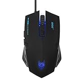 [Updated Version]iXCC Wired Optical Ergonomic Gaming Mouse - Aluminum Base, DPI 800-2400, 6 Buttons,Windows / Mac OS - Black