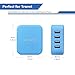 USB Charger- Lumsing 21W 4.2A 4-Port USB Wall Charger with Smart Technology Travel Charger for iPhone SE / 6s / 6 / 6 Plus, iPad Air 2, Galaxy S7 / S7 Edge / S6 / S6 Edge / Edge+, Note 5, LG G5 (Blue)