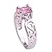 Psiroy 925 Sterling Silver Created Pink Topaz Filled Promise Ring
