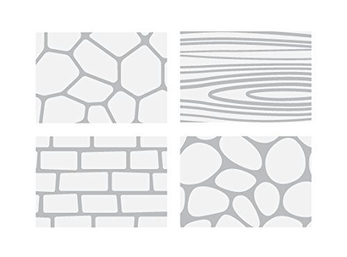 title=Tescoma 633080 Fogli Decorativi per Pasta di Zucchero, 4 Decori Pietra/Legno, 41