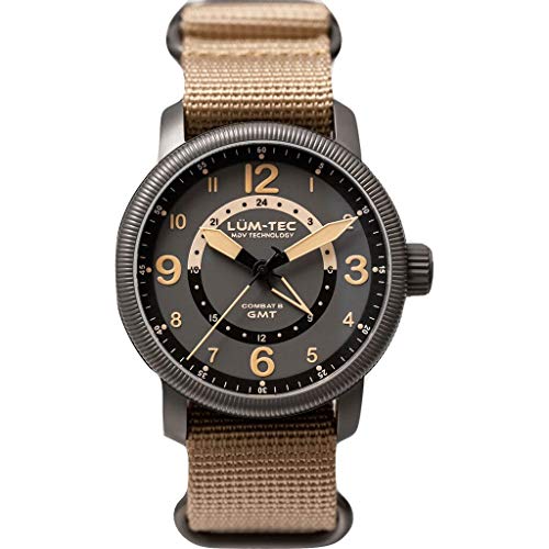 Lum-Tec-Comat-B45-GMT-Wrist-Watch-Beige-Nylon-Strap