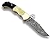 Buffalo Horn & Camel Bone 6.5'' Handmade Damascus Steel Folding Pocket Knife, Hunting Knife, Outdoor Survival Hunting Accessories, Gifts for Men, Boyfriend, Dad, Father’s Day Gift, 100% Prime Quality