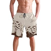 KGuanJi Easter Island Moai Statue M Men Swim Trunk Boardshorts Beach Short Swimwear Bottom Beachwear