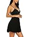 Ababoon Womens Sleepwear Lace Lingerie Chemises V Neck Full Slip Babydoll Nightgowns Sexy Sleep Dress Black