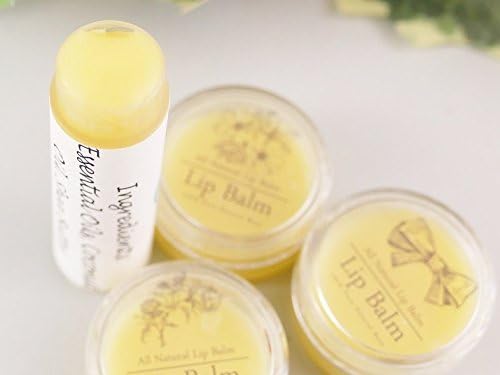Organic Plant Based Chapstick with Essential Oil, Organic Lip Balm, Vanilla and Peppermint, Lip Healing Balm. Handmade. Set of three.