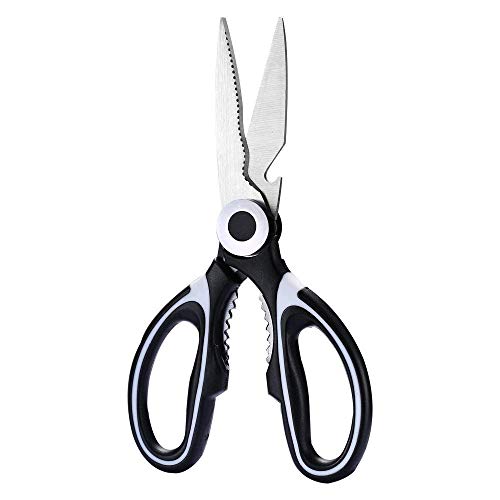 4 Pack Heavy Duty Kitchen Shears Stainless Steel Multi-Function Kitchen Scissors With Sharp Bladeï¼ŒScissors protection sleeve (Black)