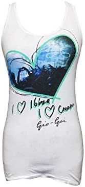 Cream Ibiza: Tameo Racerback Vest by Gio-Goi - White, XS / S - Extra Small - Small