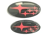 Replacement SB-OBR Exotic store Pair 2015 2016 2017 Black Limited Trunk Red Star Front Rear Emblem For Subaru Impreza WRX STI Grille+ Trunk Emblem Badge (Red Star)