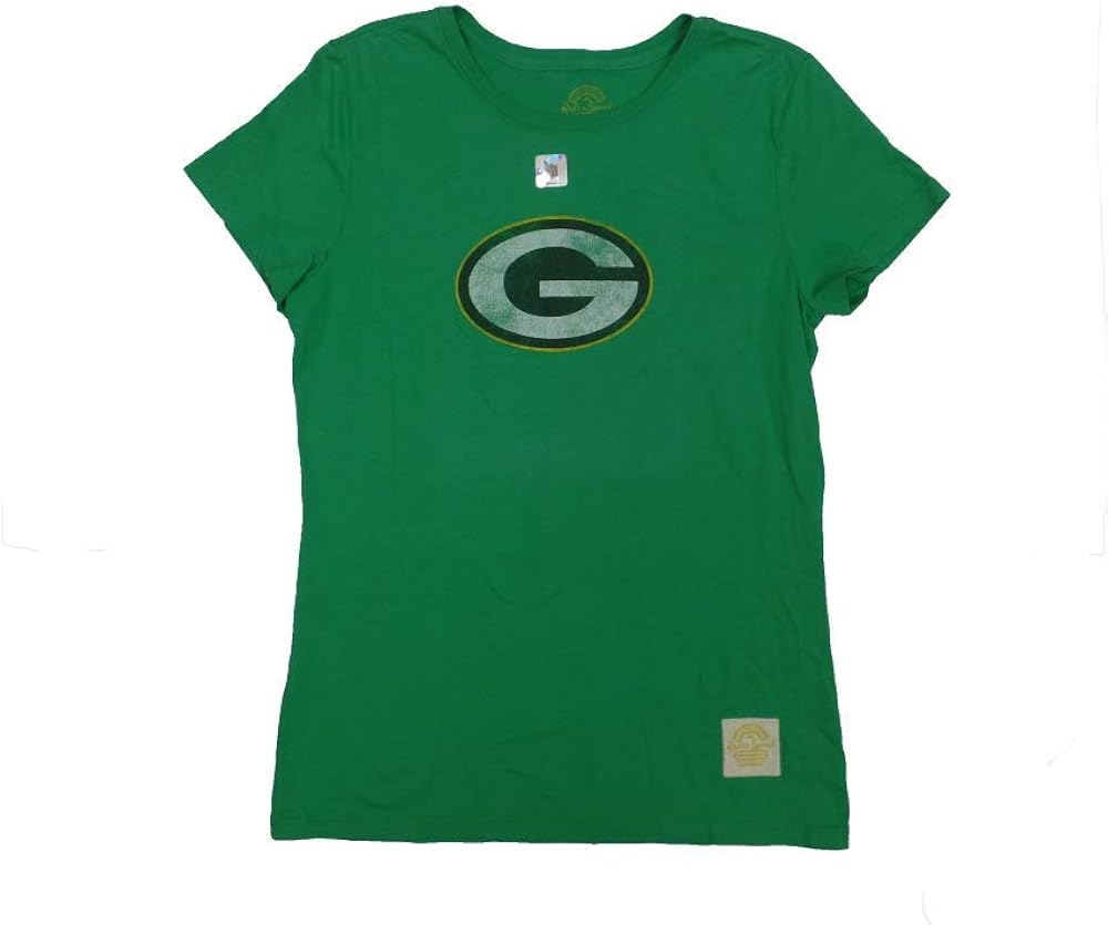 Amazon Com Green Bay Packers Ladies Womens Throwback Retro Logo Vintage Green T Shirt Large Clothing