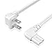 TNP 2 Prong Power Cord NEMA 1-15P to IEC320 C7 Right Angle Power Cable Replacement for PS5 & PS4, Power Cord for Xbox Series S/X, Xbox One S/X, Printers, LG, Samsung, TCL, Apple TV, 6ft, White