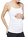 Jinson Women's Maternity Basic Knit Cami with Side Ruching Spaghetti Straps Pregnant Tank Top White S