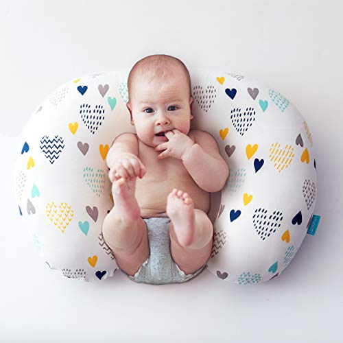 Stretchy Nursing Pillow Covers-2 Pack Nursing Pillow Slipcovers for Breastfeeding Moms,Ultra Soft Snug Fits On Infant Nursing Pillow,Heart Pattern - Thumbnail 6