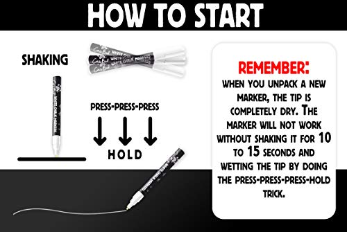 White Chalk Markers Fine Tip for School Chalkboards - Thumbnail 5