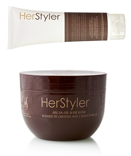 Herstyler Argan Oil Hair Mask and Heat Protective Straightening Hair Cream Set