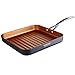 COOKSMARK 10 Inch Nonstick Deep Square Grill Pan, Ribbed Griddle Pan with Stainless Steel Handle, Grilled Pan Oven Safe and Dishwasher Safe