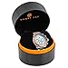 HENRY JAY Mens Stainless Steel Multifunction Specialty Aquamaster Watch with GMT-Day-Date and Tachymeter Display