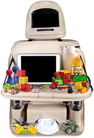 Moyad Car Back seat Organizer with Foldable Table Tray-PU Leather Seat Back Protector-Universal Use Car Backseat Storage for Kids.