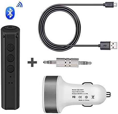 Bluetooth Receiver, Wireless bluetooth 4.2 Audio Receiver Car Kit and 3.5mm AUX Audio Smart for Headphones/ Speakers/ Car audio/ Home audio system,JWAIT,Black