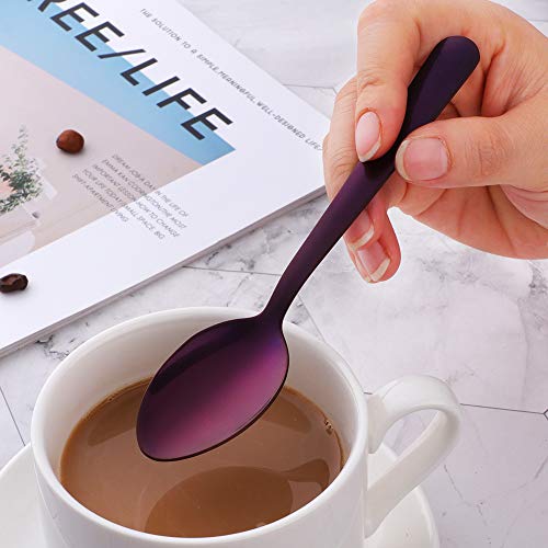 BuyGo Silverware Set for 6 Purple Dinnerware Set Stainless Steel Flatware Set 24-Piece Cutlery Set Tableware Set, Dishwasher Safe - Thumbnail 5