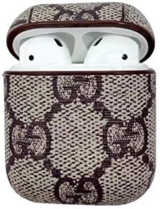 Airpods Case, Leather Protective Shockproof Case Cover AirPods Accessories with Carabiner Compatible with Apple AirPods Charging Case
