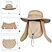 LCZTN UPF 50+ Sun Protection Cap Wide Brim Fishing Hat with Face & Neck Flap Khaki