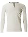 FLATSEVEN Men's Slim Fit Casual Long Sleeve Henley T Shirt (THL100) Off White, L