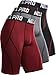 Neleus Men's 3 Pack Sport Running Compression Shorts,6012,Black (Red Stripe),Grey,Red,US L,EU XL