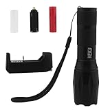 Flashlight LED,KEKU NEW 1000 Lumen Handheld Cree XML T6 Water Resistant Camping Torch Adjustable Focus Zoom Tactical Light Lamp for Outdoor Sports