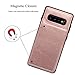 MMHUO Galaxy S10 Wallet Case, Premium PU Leather Galaxy S10 Case with Credit Card Holder Double Magnetic Buttons Flip Shockproof Protective Cover for Samsung Galaxy S10 6.1 Inch (2019) - Rose Gold