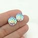 12mm Mermaid Scale Earrings on Plastic Posts for Metal Sensitive Ears, Iridescent Rainbow