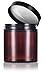 JUVITUS (12 pack) 8 oz Amber Plastic Refillable Jar with Black Smooth Lids