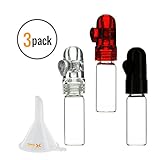 3 Pack Bundle - 2.5g Twist Snuff Bullet Nasal Sniffers (Glass and Acrylic) w HumanFriendly Micro Funnel