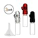 3 Pack Bundle - 2.5g Twist Snuff Bullet Nasal Sniffers (Glass and Acrylic) w HumanFriendly Micro Funnel