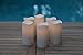 Enchanted Spaces Set of 6 Outdoor 3x6 Waterproof Resin Flickering LED Flameless Battery Candles with Timer and Remote and C Batteries Included